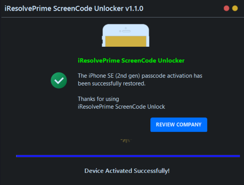 iResolvePrime ScreenCode Unlocker Interface
