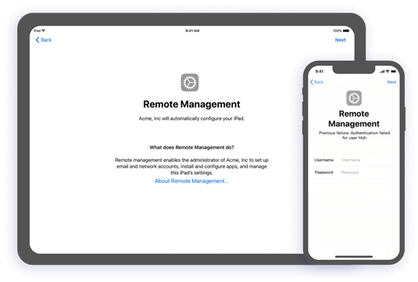 iPhone with MDM Remote Management Successfully Removed - Before and After Comparison