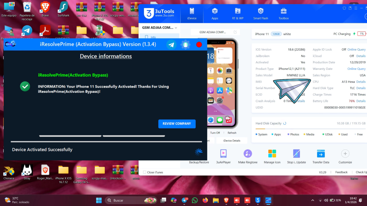 Unlocked Device