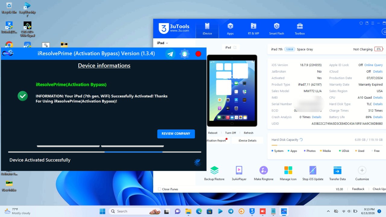 Unlocked Device